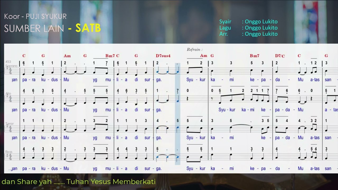 KUPERCAYA SAKRAMEN MAHAKUDUS - SATB Sumber Lain, do = G, 4/4