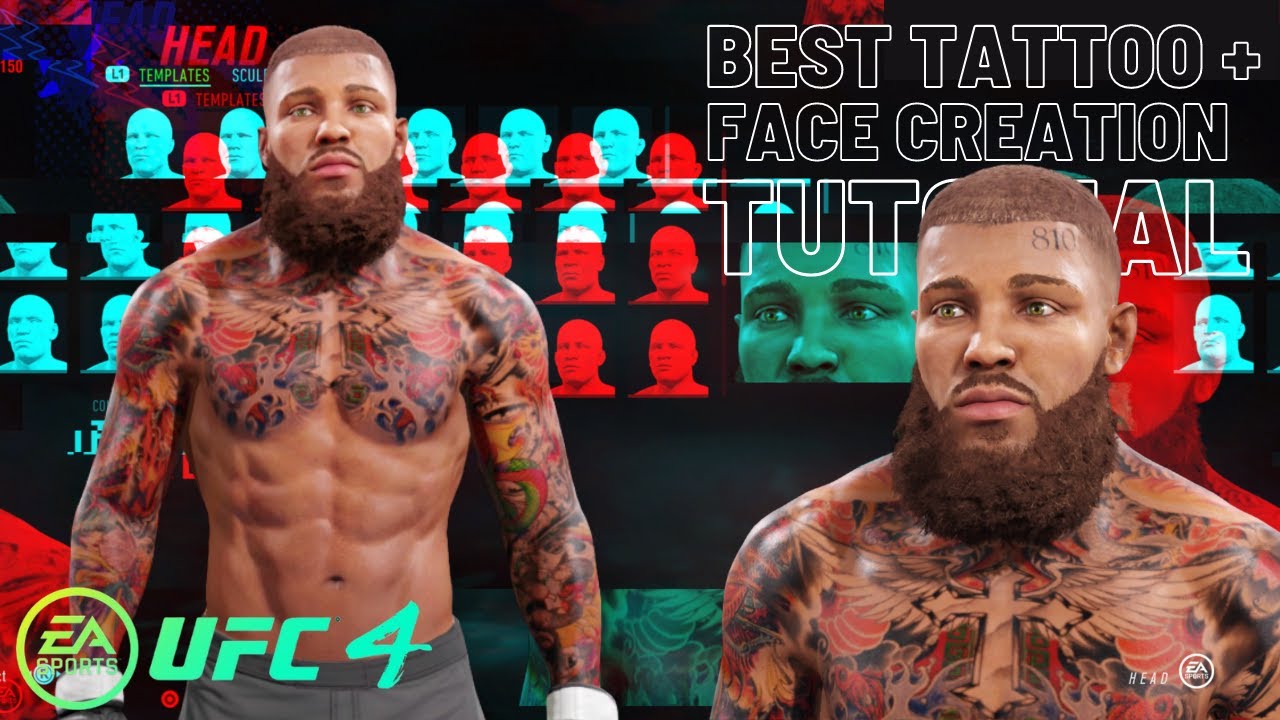 UFC 4 BEST TATTOO + FACE CREATION TUTORIAL | EA SPORTS UFC 4