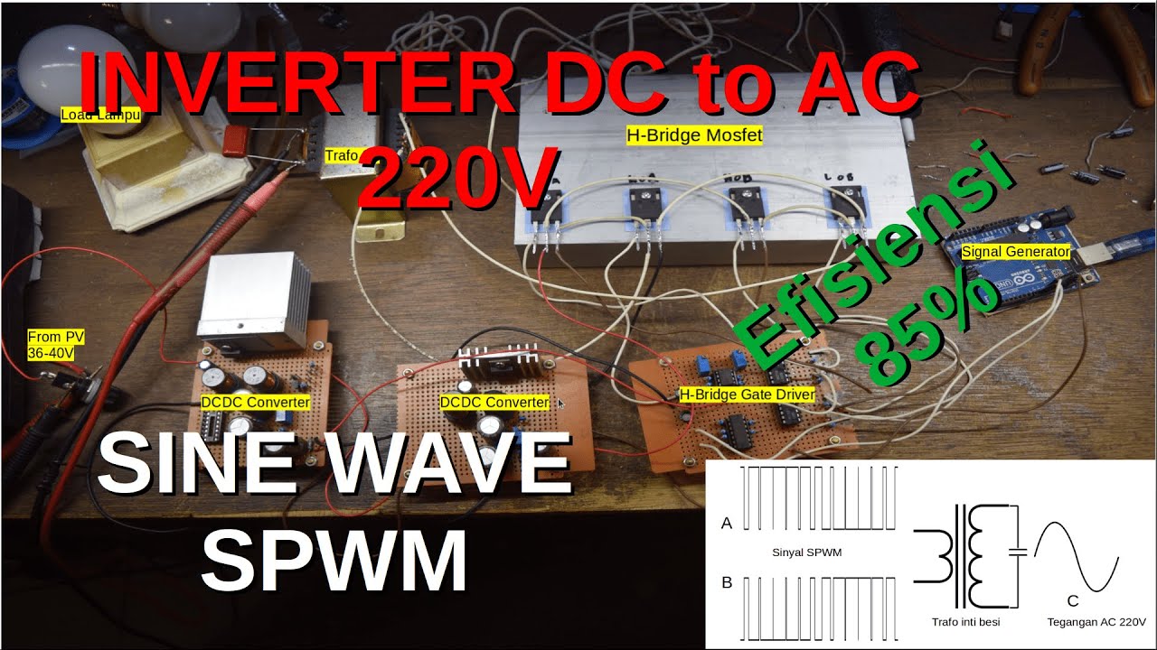 Inverter DC to AC 220V Sinus SPWM 85 Persen