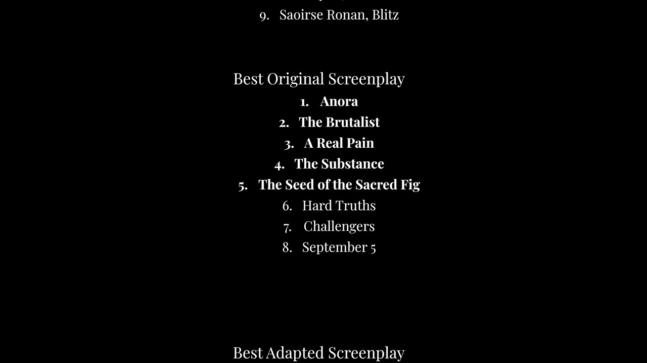 2025 Oscar Predictions - December Edition