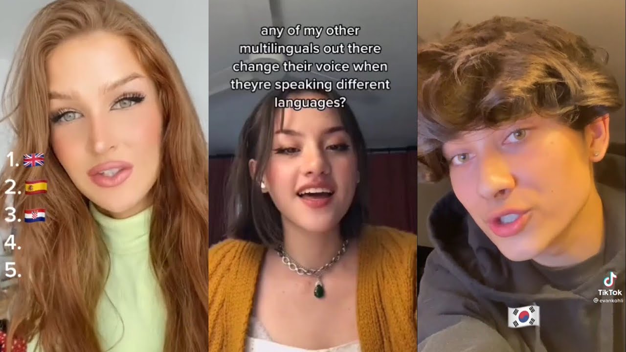 people change their voice when speaking different languages | TikTok Compilation