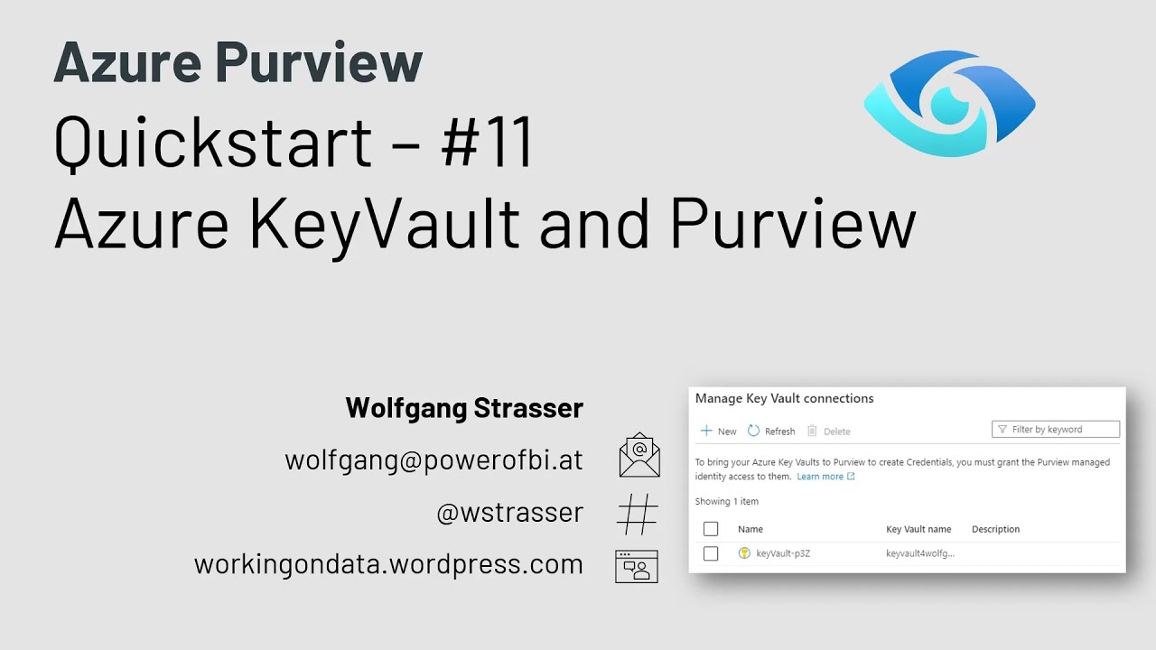 Краткое руководство по Azure Purview № 11. Использование Azure Key Vault и подключение его к Azur...
