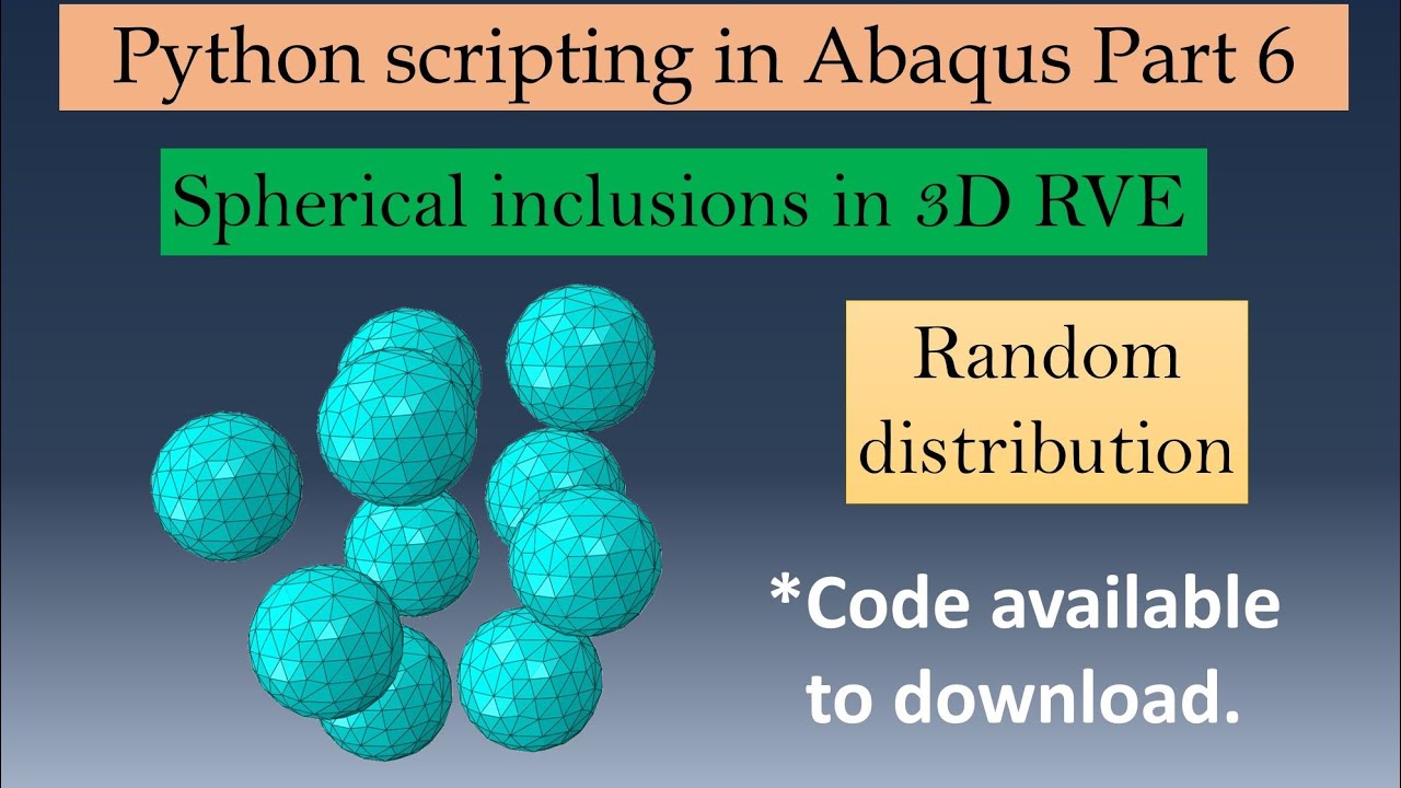 Random Spherical Inclusions in 3D RVE using python scripting | Python scripting in Abaqus part-6