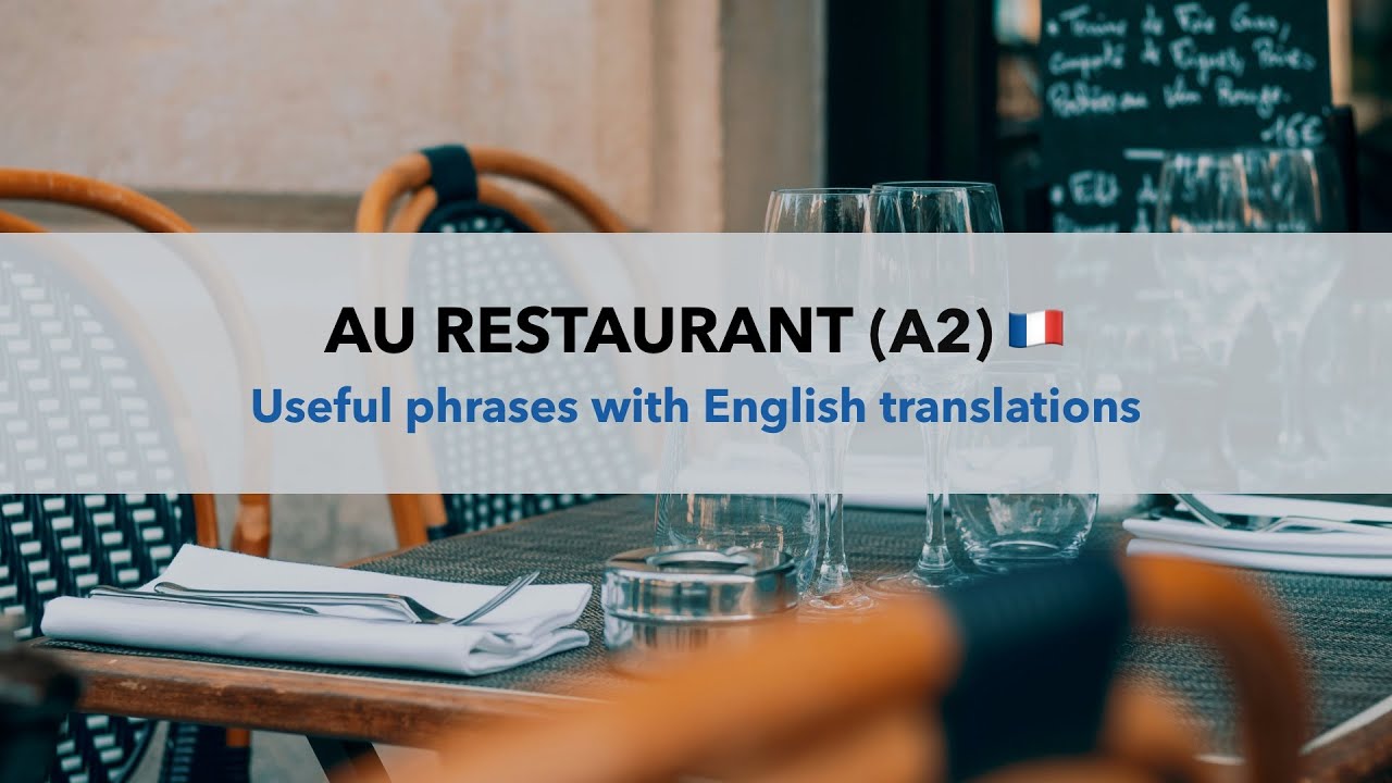 French at the Restaurant 🇫🇷 | Useful Phrases (A1–A2) with English translations
