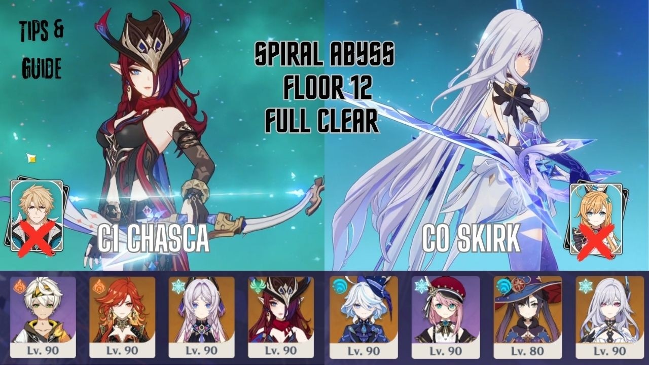 F2P C1 Chasca & C0 Skirk | Easy Spiral Abyss Floor 12 Full Clear Guide | Genshin Impact 6.4 Luna V