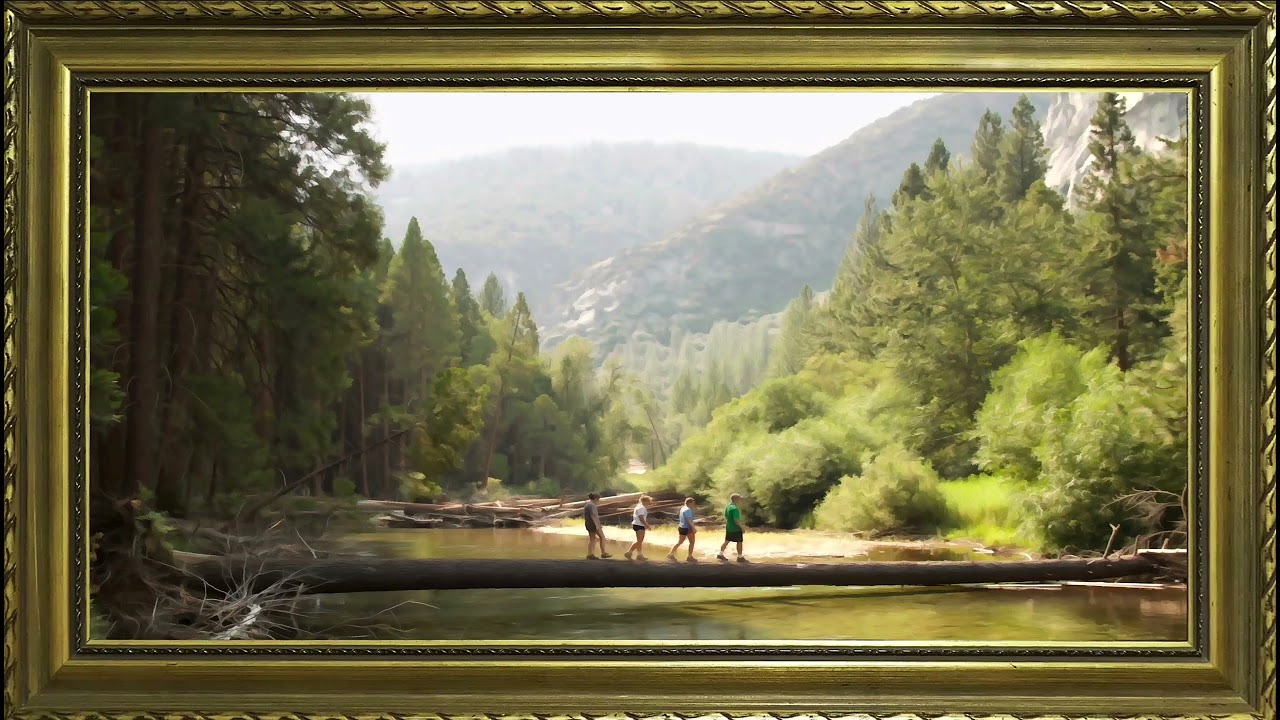 abbey roads log nature frame art