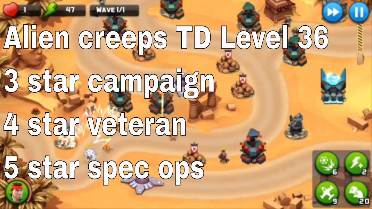 Alien Creeps TD Level 36 Without Any Extra Hero