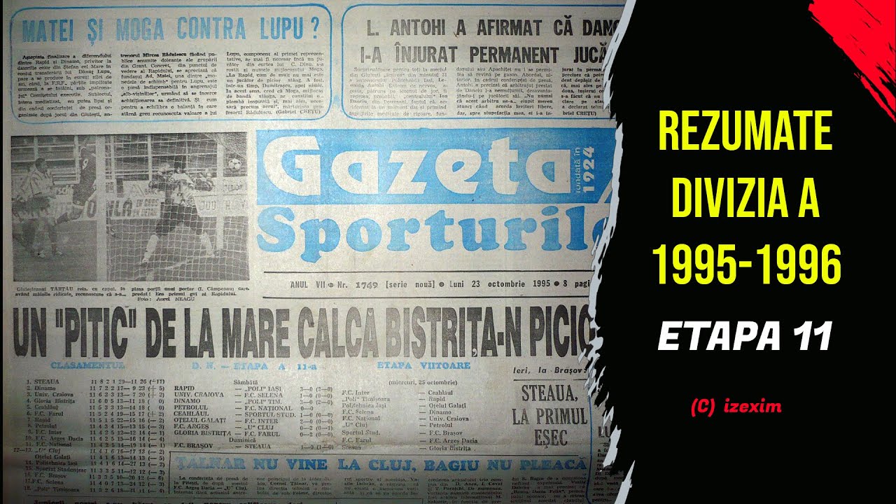 Divizia A | 1995 - 1996 | Rezumatele etapei 11