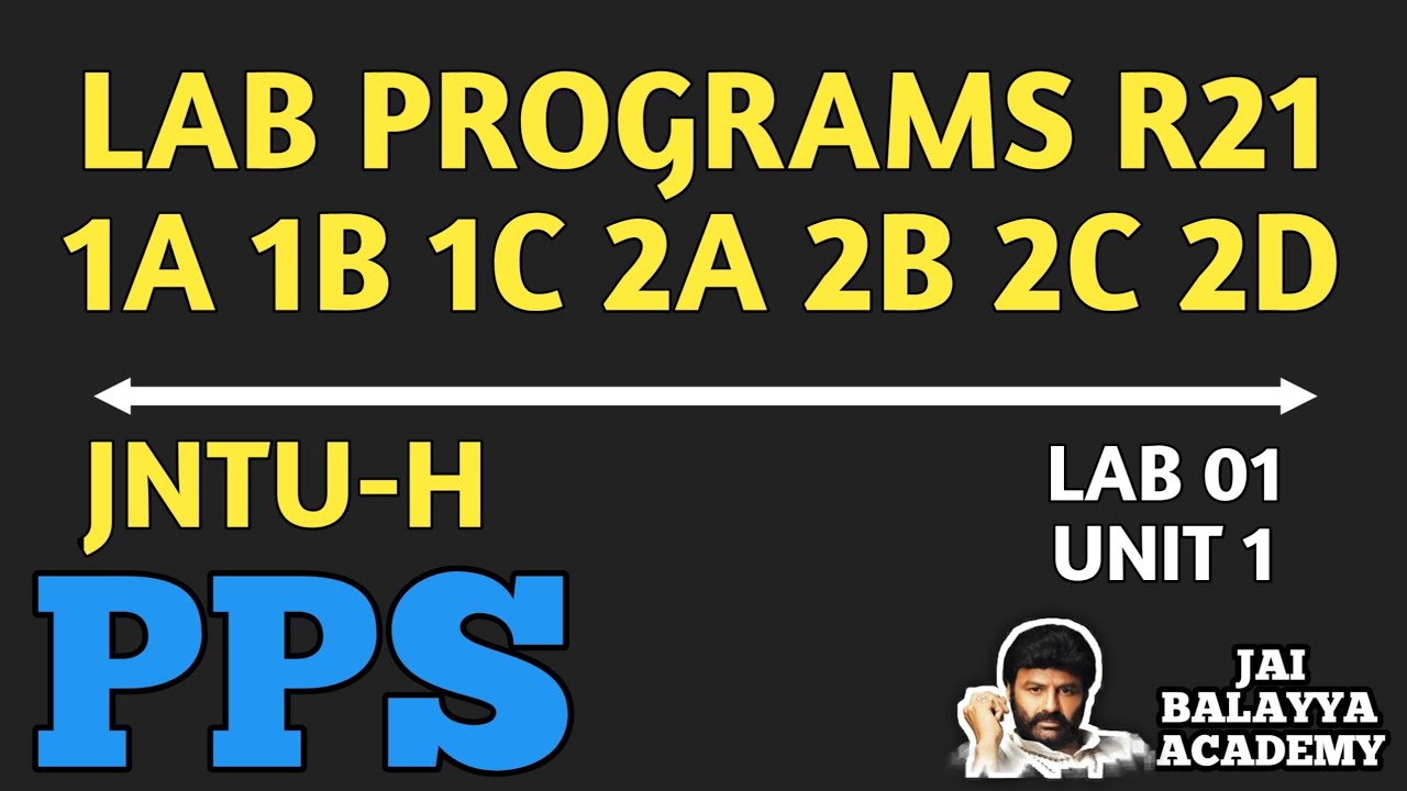 JNTUH PPS : LAB 01 02 all programs