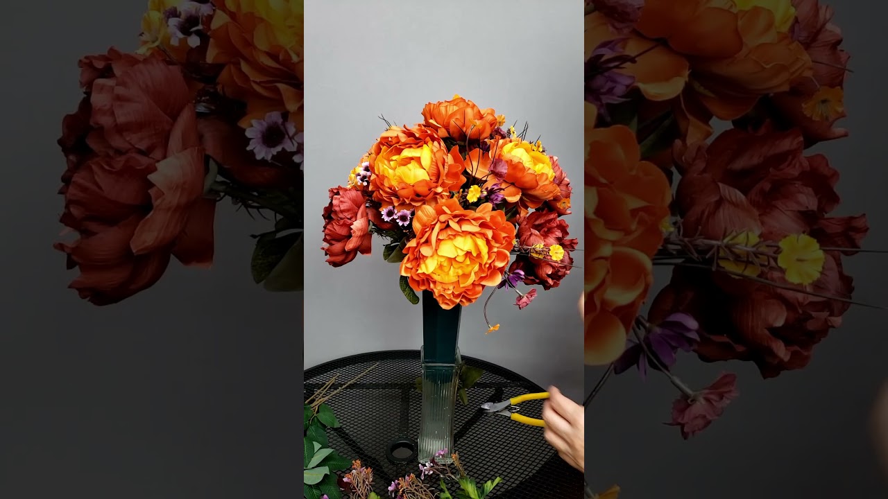 How to Make Fall Cemetery Vase 