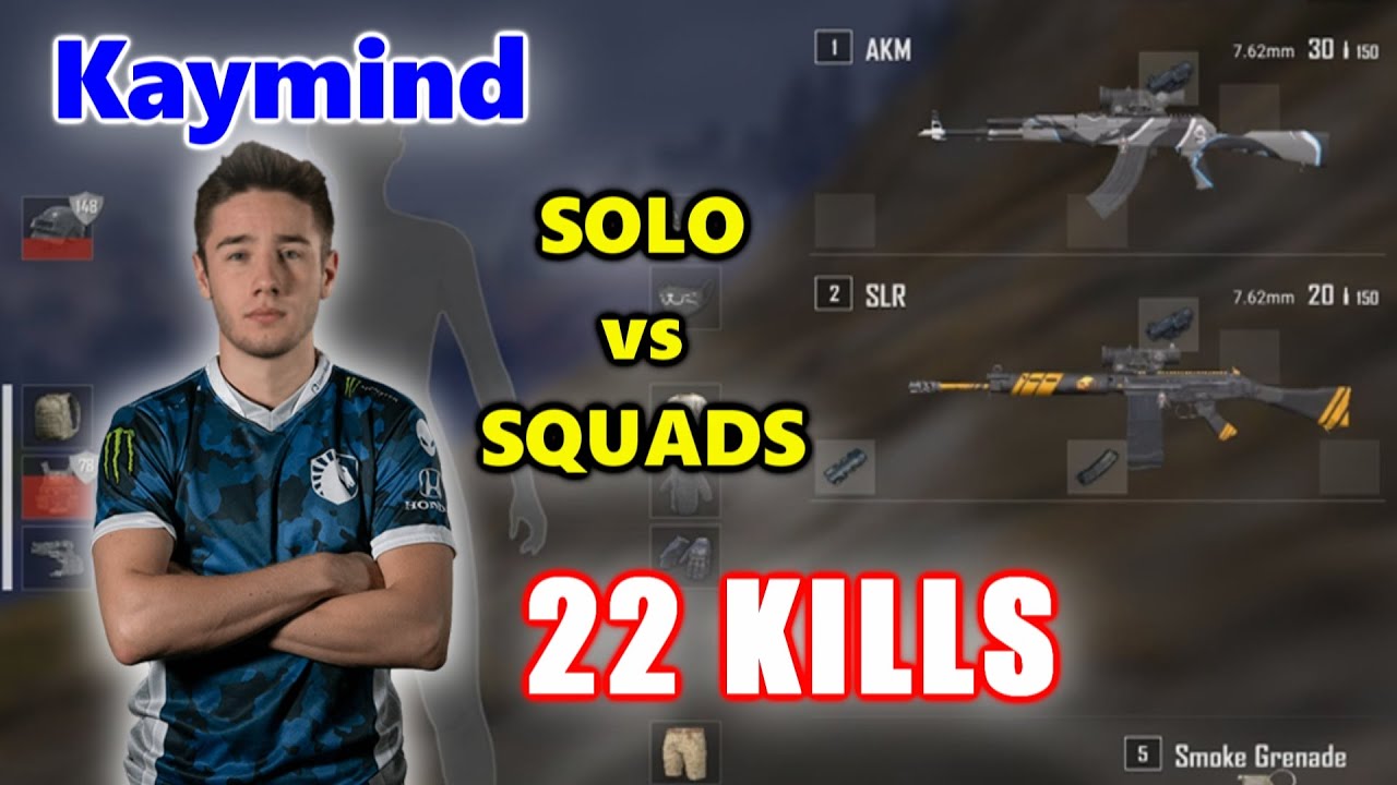 Team Liquid Kaymind &mdash; 22 УБИЙСТВА &mdash; AKM+SLR &mdash; СОЛО против ОТРЯДОВ &mdash; PUBG