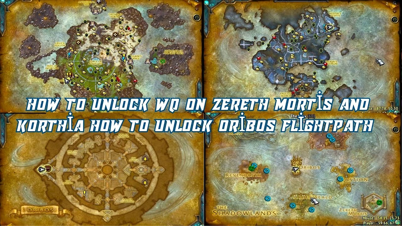 How to unlock WQ on Zereth Mortis and Korthia | How to unlock Oribos flightpath with your alt char