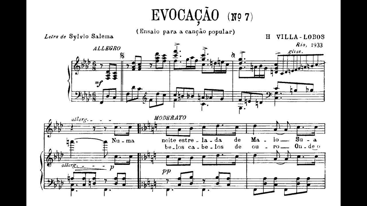Villa-Lobos - Evocação (das Modinhas e canções) (Lia Salgado, soprano; Murillo Santos, piano)