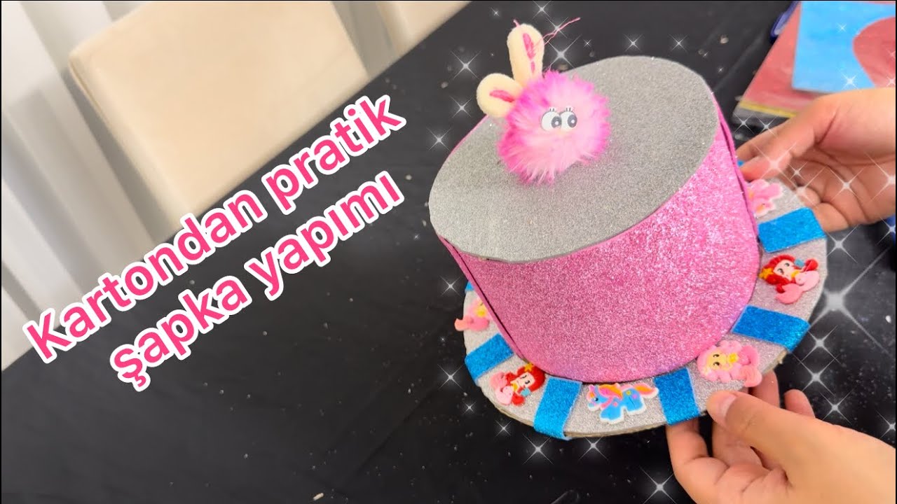 Kartondan şapka yapımı #pratik şapka yapımı #çılgın şapka partisi  #parti şapkası #çocuklara şapka