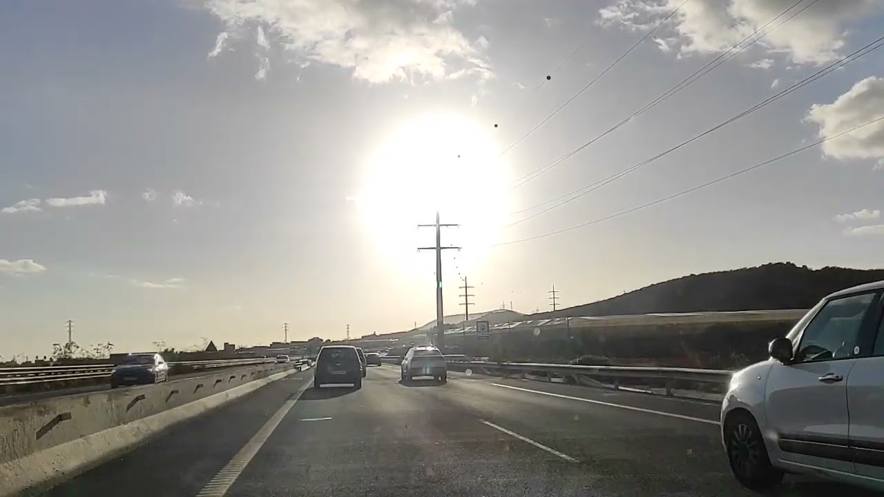 Drive from Tenerife south Airport towards south #driving #highway #tenerife