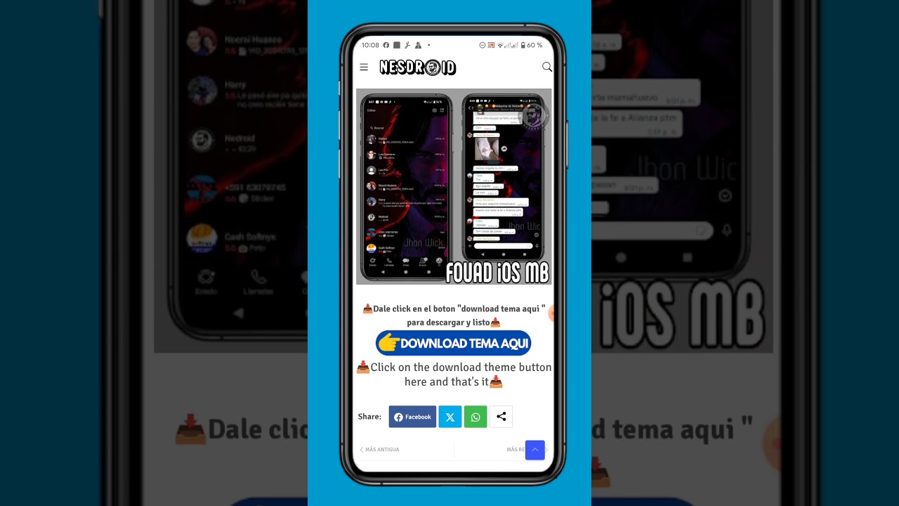 TUTORIAL DOWNLOAD THEMES FOUAD iOS MB  #whatsapp #whatsappestiloiphone