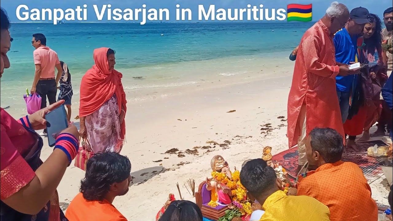 Heartwarming Moments: Ganpati Visarjan at Belle Mare Public Beach