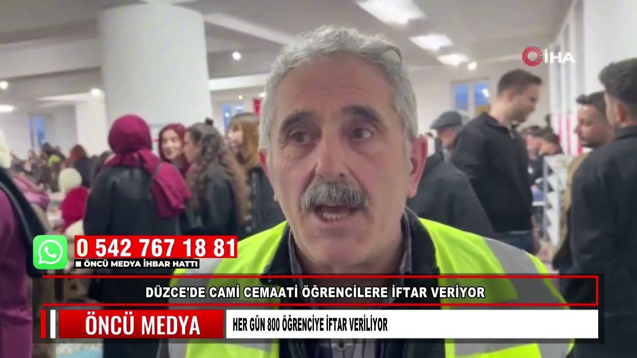 DÜZCE'DE CAMİ CEMAATİ ÖĞRENCİLERE İFTAR VERİYOR  HER GÜN 800 ÖĞRENCİYE İFTAR VERİLİYOR