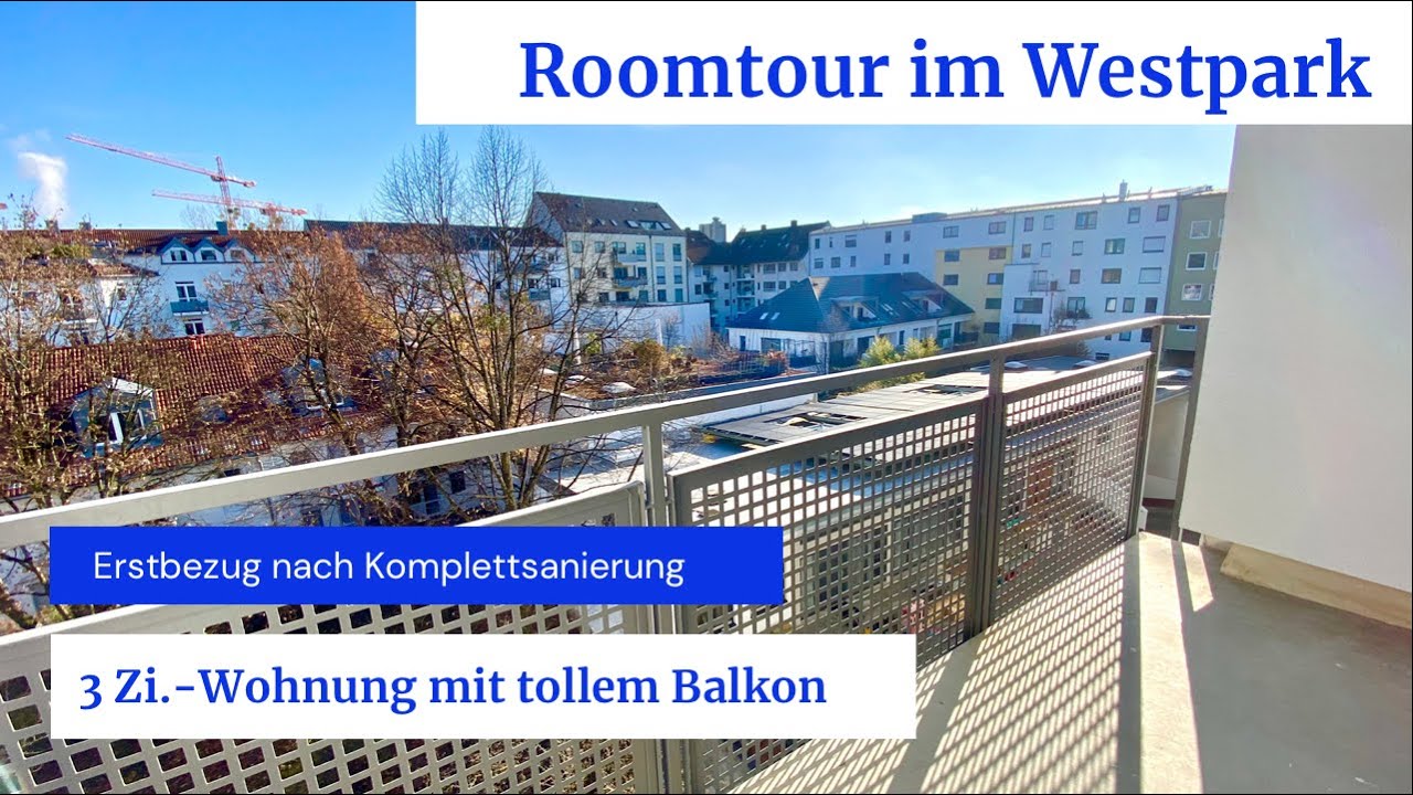 Neu i.d. Vermietung! Roomtour 3 Zi.- Wohnung mit traumhaftem Balkon in Sendling-Westpark
