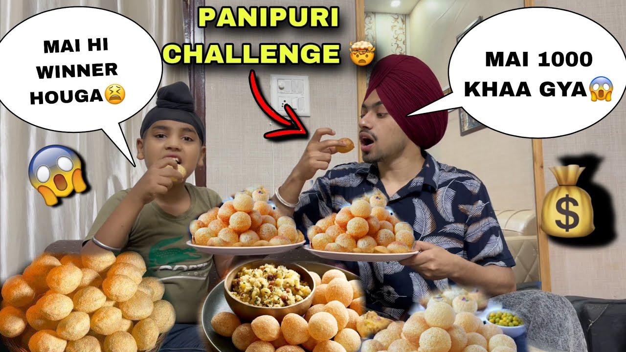 PANIPURI CHALLENGE🤯WITH BROTHER 1000 GOLGAPPE ?😱FOOD CHALLENGE