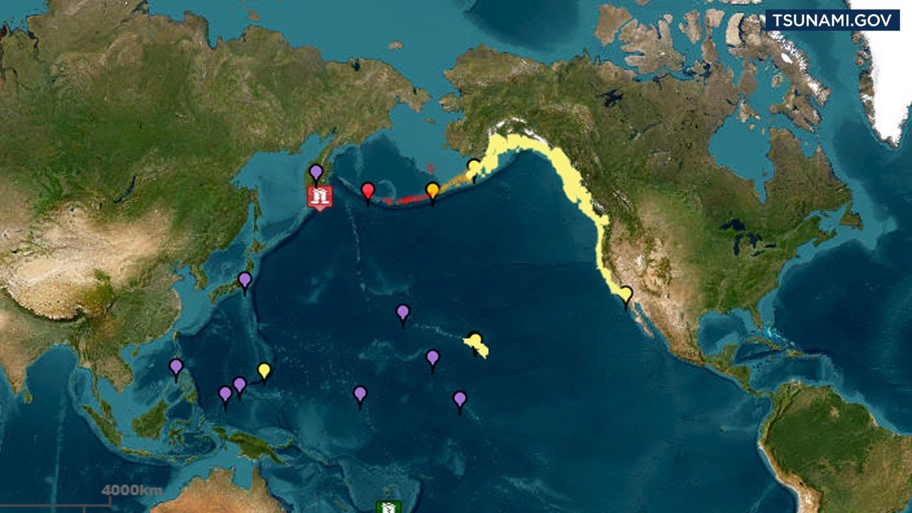 Tsunami watch issued for West Coast after 8.7 quake near Russia