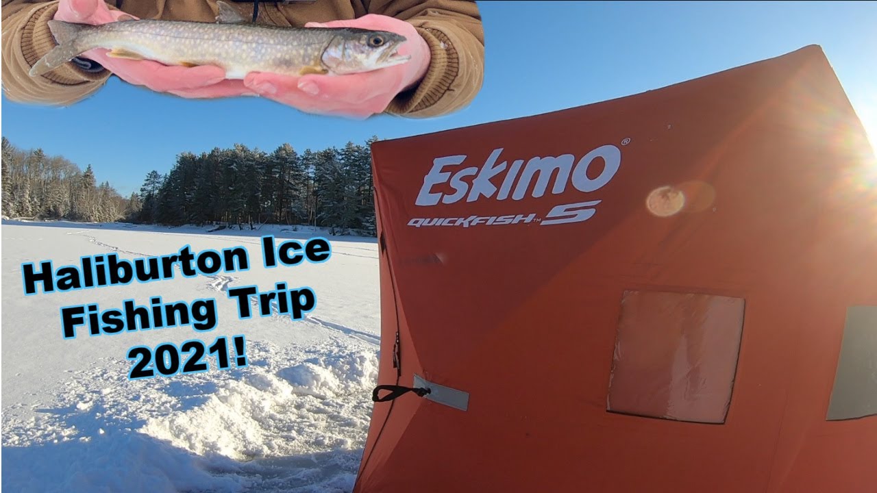 Haliburton Ice Fishing Trip 2021 | Caught My First Lake Trout!