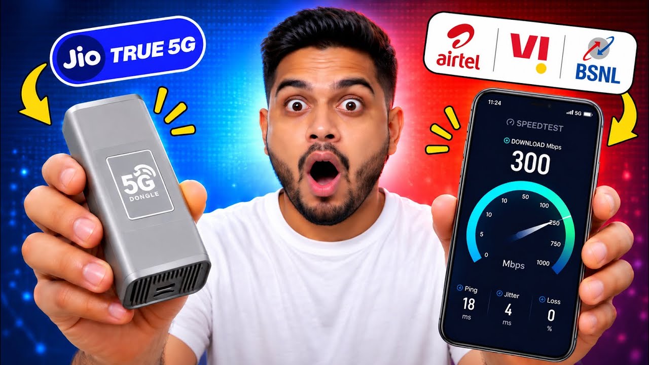 ⚡️ I bought this 🛜 5G dongle by &ldquo; THE TECH TELLECTUAL &ldquo; &  got this much speed & unlimited DATA