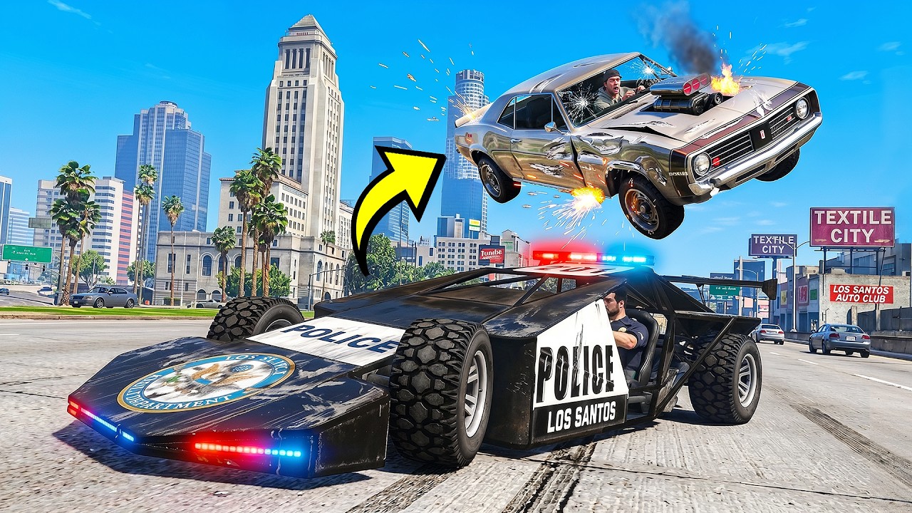 ПЛОХОЙ КОП ОБОЖАЕТ МАШИНУ РАМПУ в GTA 5!