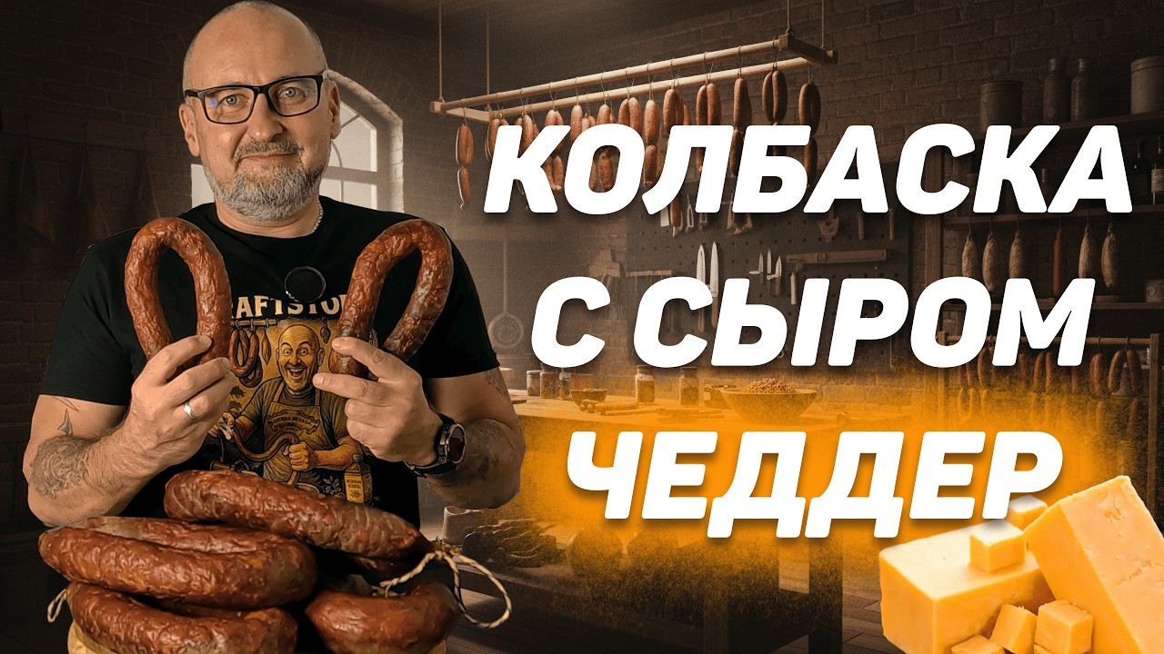 Украинская колбаса с чеддером — сочная, тянущаяся и очень вкусная