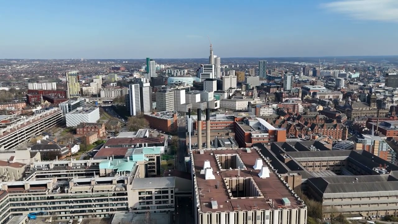 Aerial View of Leeds City Skyline