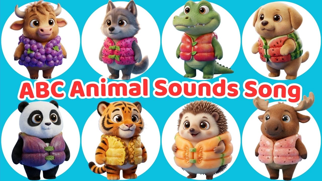 ABC Safari Animals in Fruit Pools 🍎🍌 Learn Alphabet, Animal Sounds & Fruits | Fun Kids Song A–Z