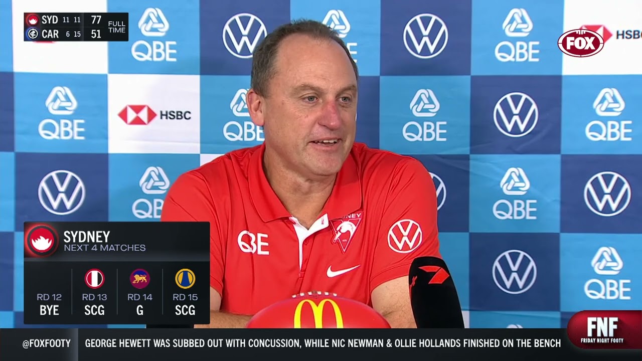 Sydney Swans press conference | Round 11, 26/05/23 | Fox Footy