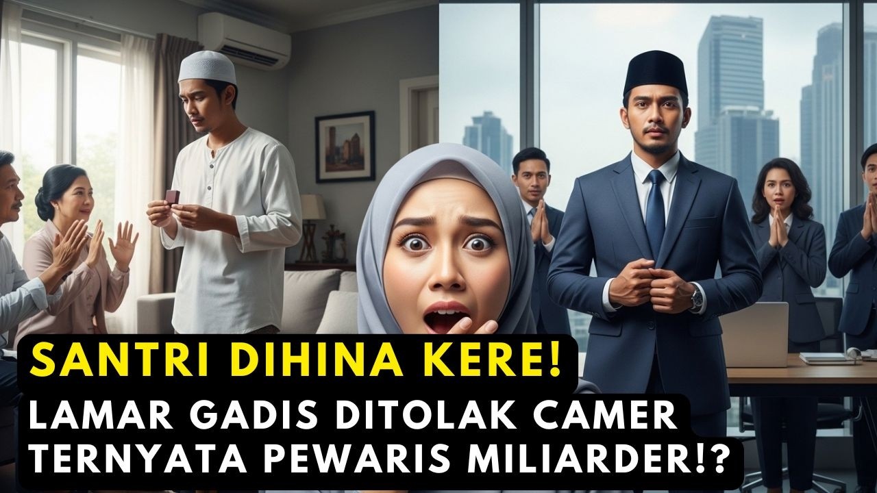 DIHINA SANTRI GEMBEL! Lamaran Ditolak Mentah, Camer Sujud Tahu Ia Pewaris Tunggal Raksasa!
