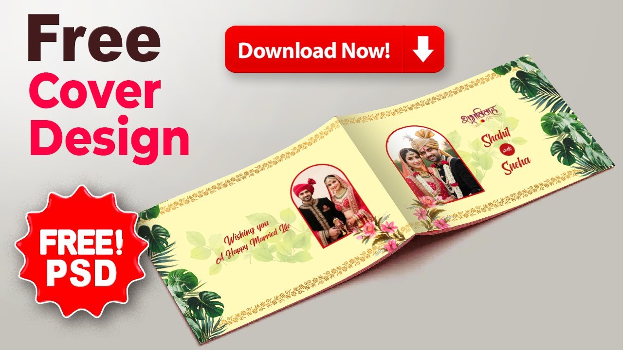 Wedding album cover design 12x36 psd | #albumdesign #coverdesign #weddingalbum #pagedesign