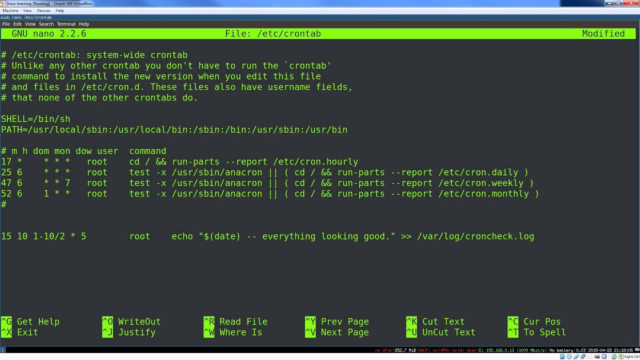 Linux Basics -- Scheduling Tasks with Cron