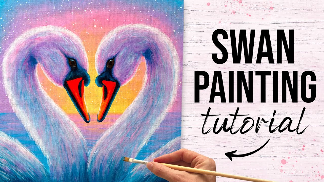 Acrylic Swan Painting | How to Paint Swans in Acrylic Paints