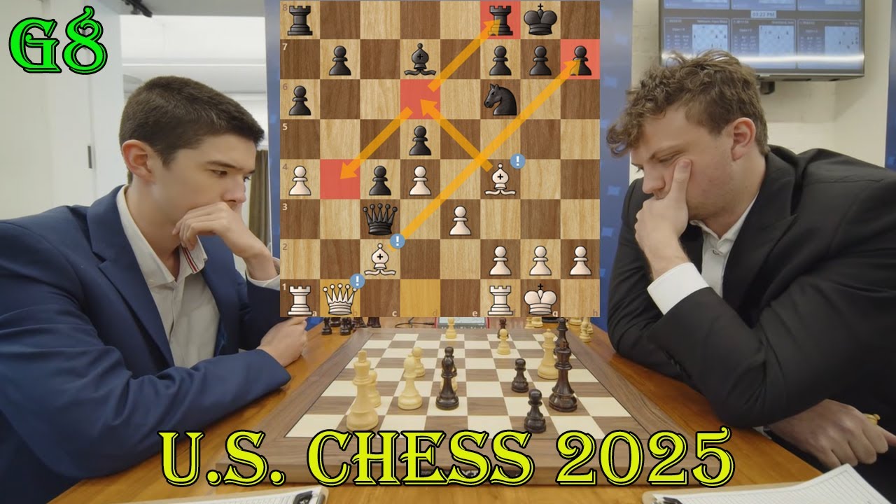 Энди Вудворд (2590) против Ханса Нимана (2738) || Чемпионат США 2025 &mdash; R8
