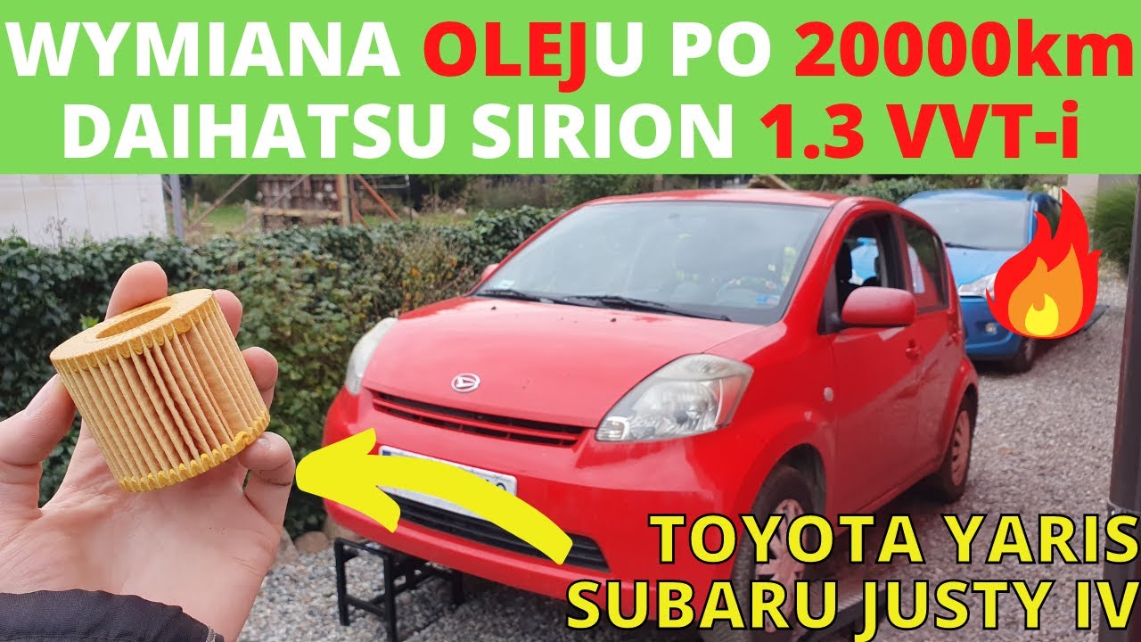 Wymiana starego oleju w Daihatsu Sirion 1.3 VVT-i K3-VE (Toyota Yaris) - prawie 20000km!