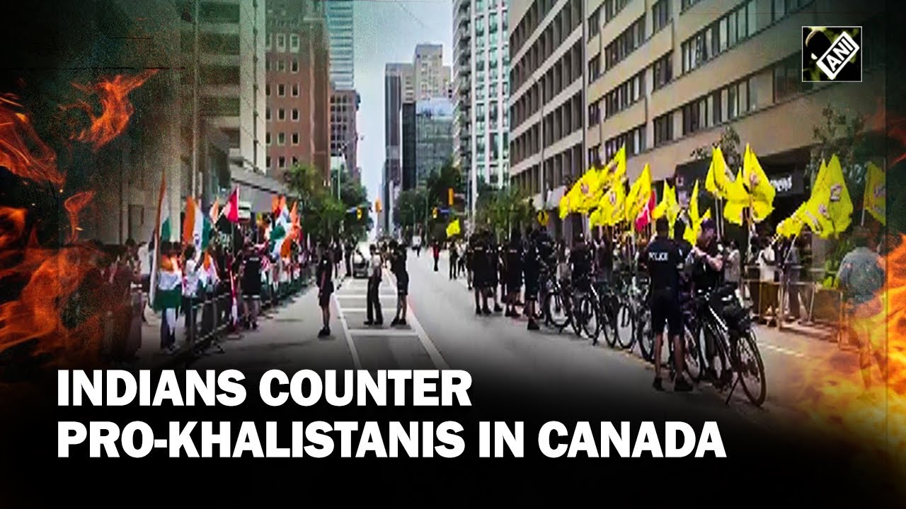 Indians vs Khalistanis in Canada! Indian diaspora counters protesting K-radicals with Tricolour