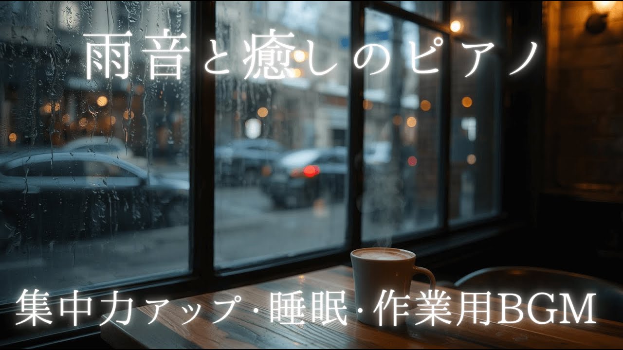 雨音と癒しのピアノ｜集中力アップ・睡眠・作業用BGM 3時間【自然音】