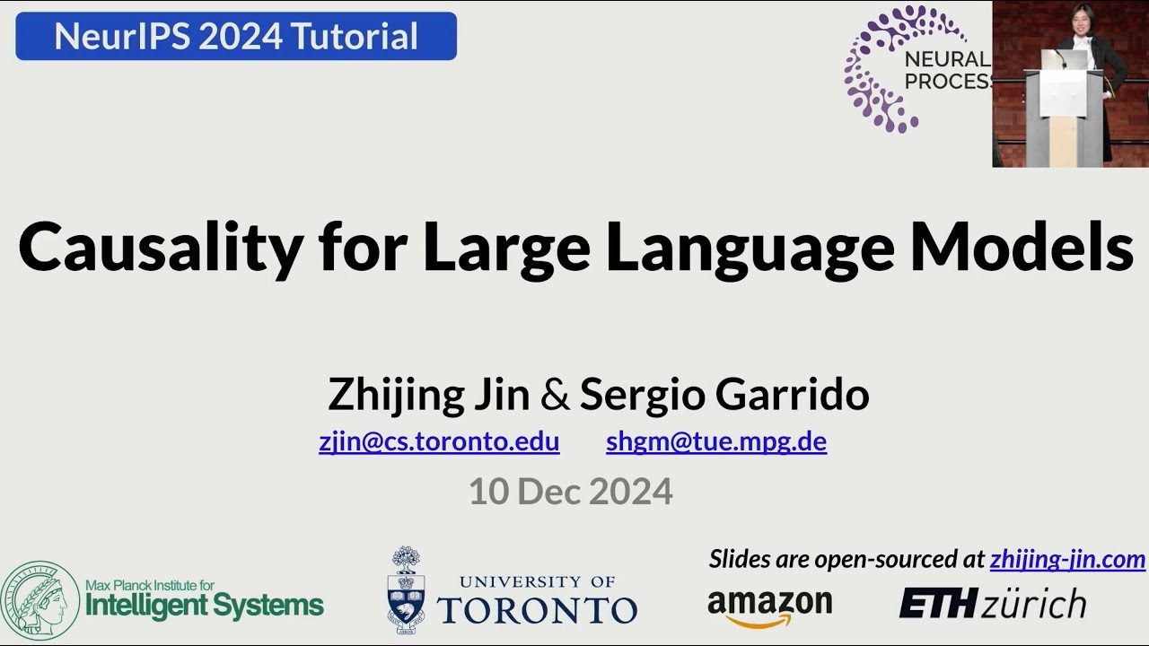 [NeurIPS 2024 Tutorial] Causality for Large Language Models