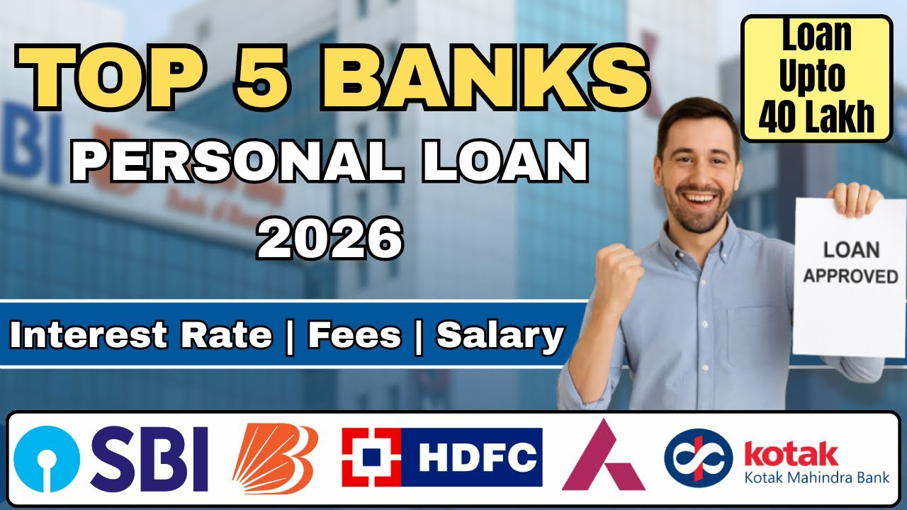 5 Best Bank for Personal Loan in India | Interest Rate, Fees, Loan Amount, Monthly Salary | SBI,HDFC