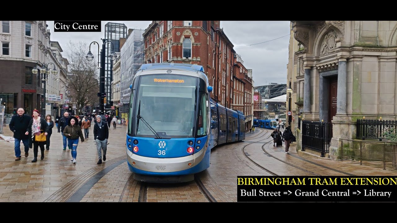 Birmingham Tram Extension | West Midlands Metro to Library via Grand Central | First Day Tram Ride
