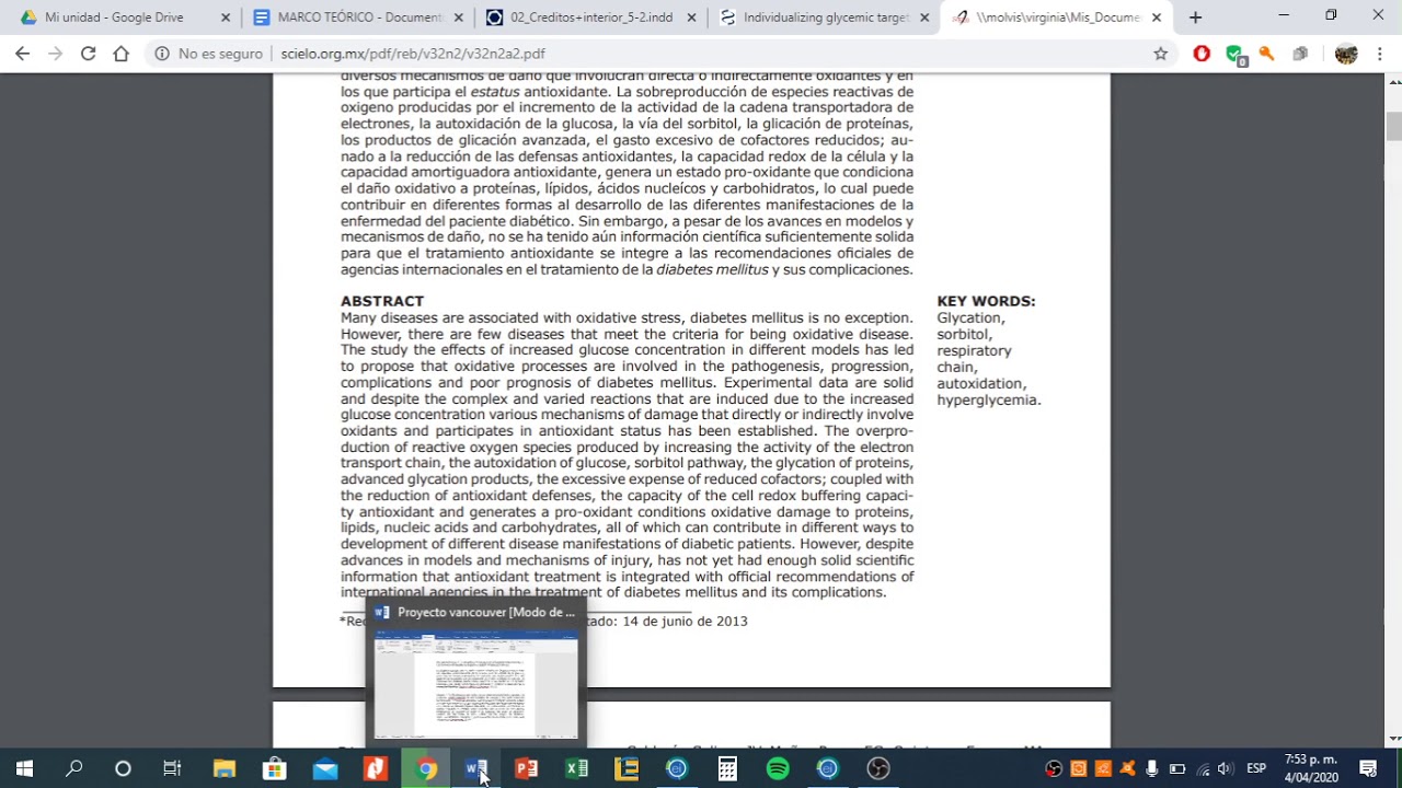 Normas Vancouver en Word