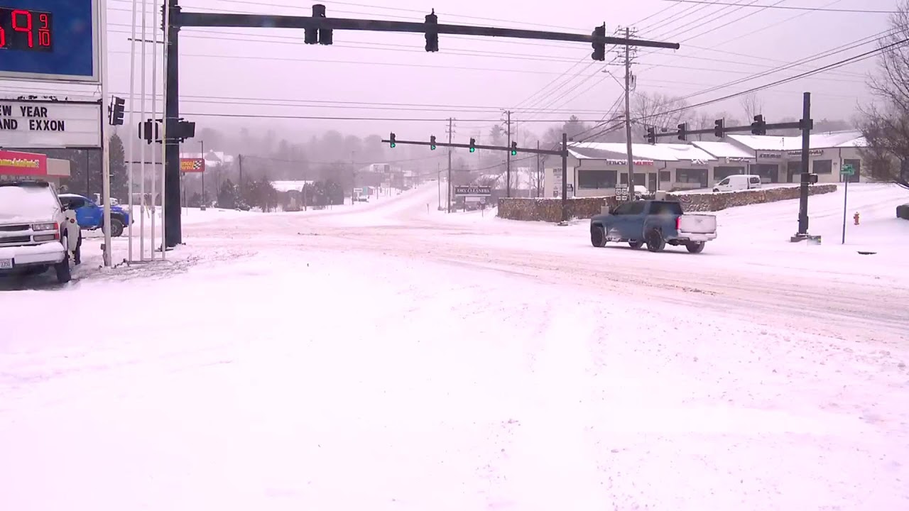 Road conditions along Hendersonville Road in Asheville