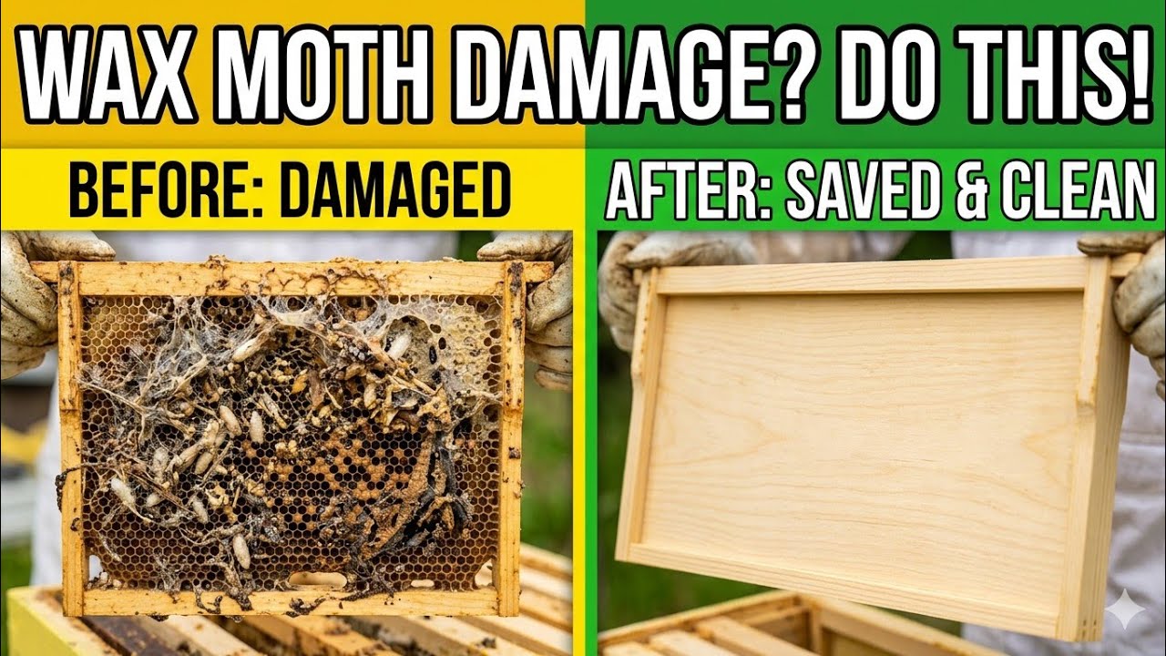How to Recover from Wax Moth Damage #beekeeping #diy