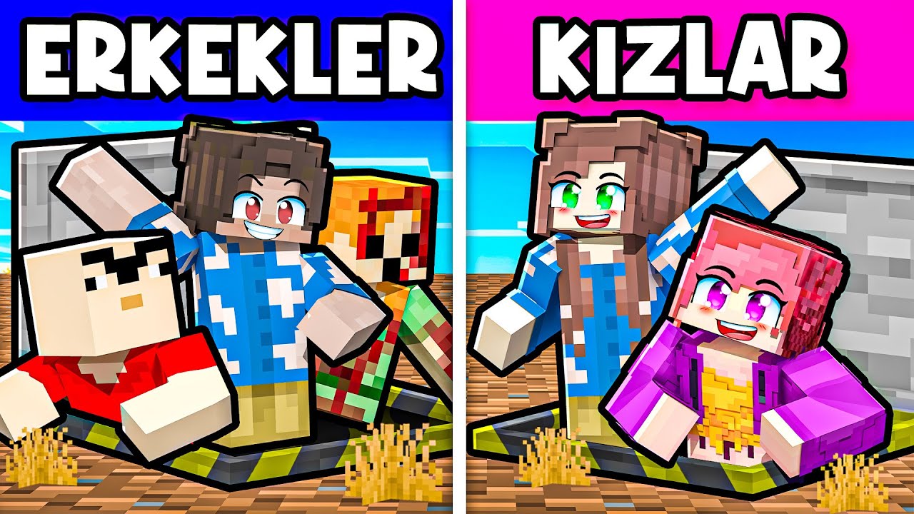 KIZLAR VS ERKEKLER BOBBY1545 SIĞINAK YARIŞMASI 👷 - Minecraft