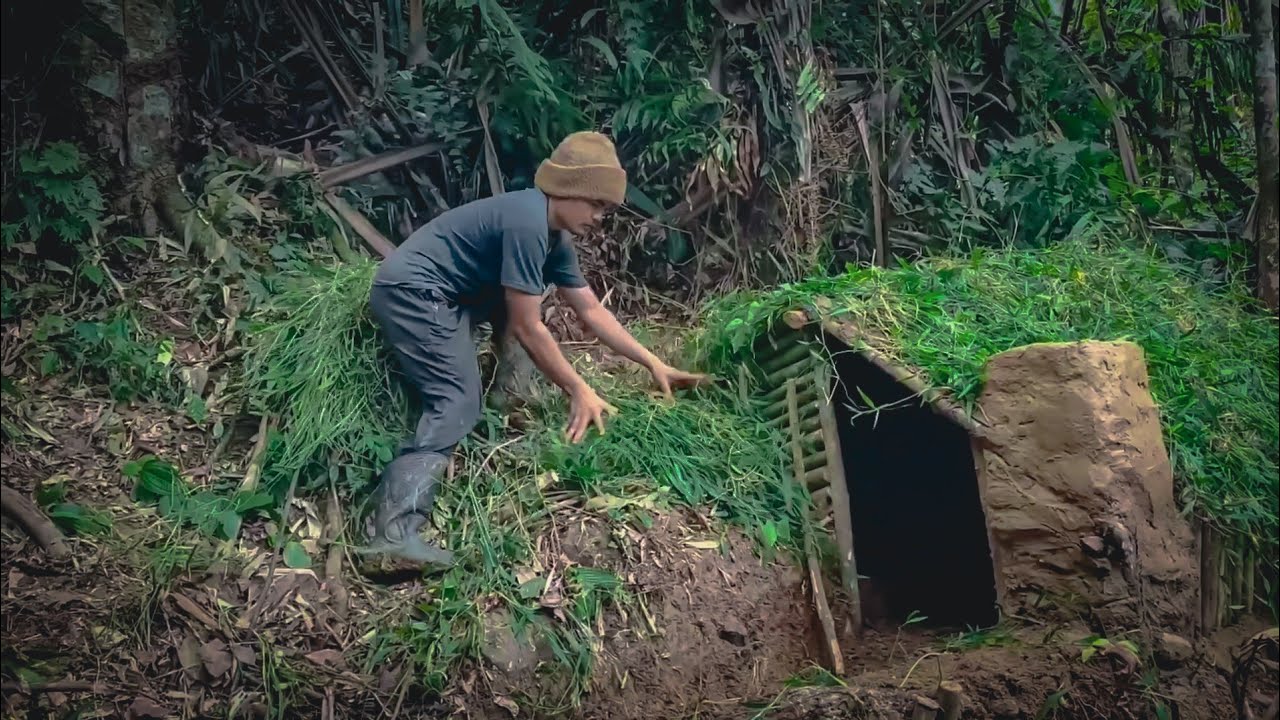 FULL-VIDEO: Building a house in the forest for 7 days and 7 nights to survive alone, Solo-Camping