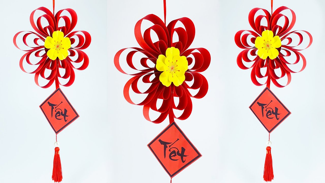 Cách Làm Dây Treo Trang Trí Tết Bằng Giấy Siêu Đơn Giản / MIA Art & Craft