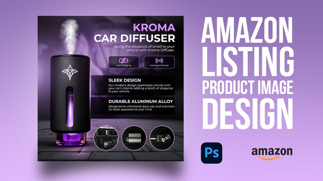 Amazon Listing Image Design for Aroma Products in Photoshop | Product Image Manipulation Tutorial